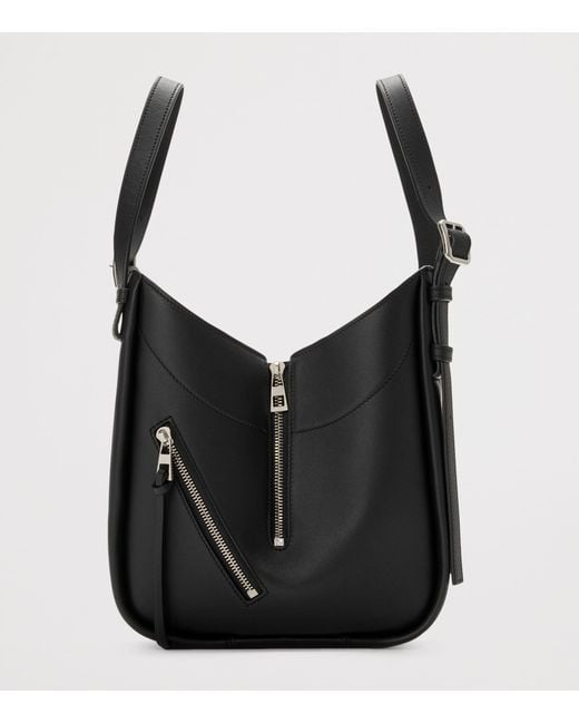 Loewe Black Leather Hammock Flip Tote Bag