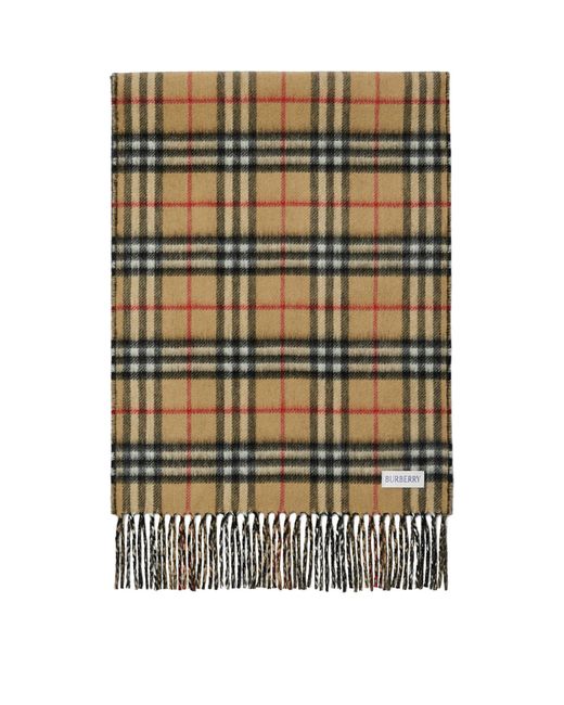 Burberry Black Cashmere Reversible Check Scarf