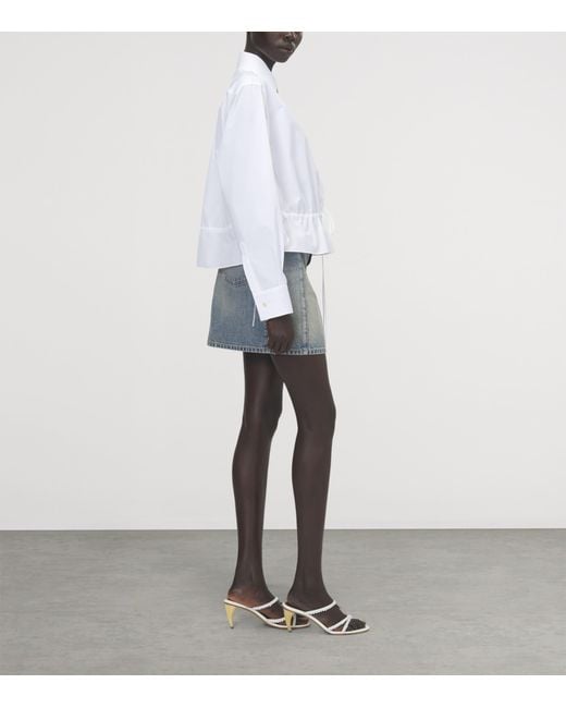 McQueen White Cotton Drawstring-Waist Shirt