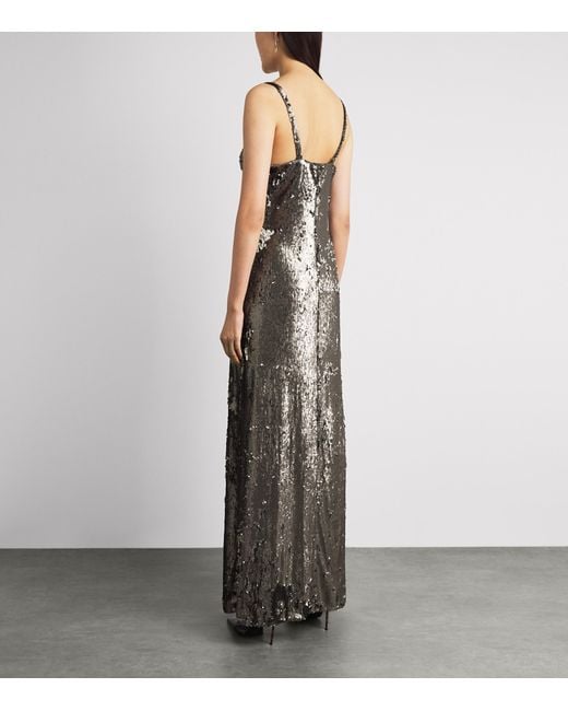 L'Agence Black Sequin Sayla Gown