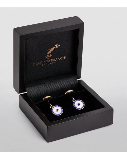 Deakin & Francis Blue And Sapphire Chain-Link Cufflinks for men