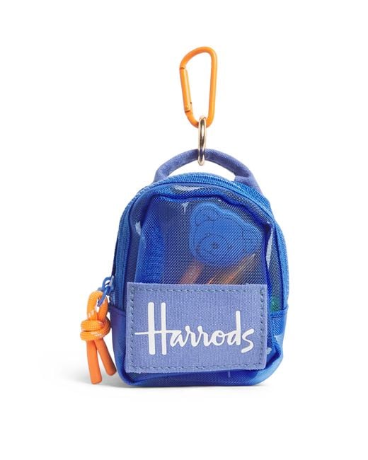 Harrods Blue Logo Backpack Keyring