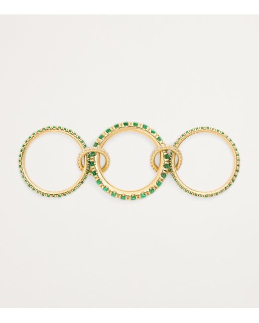 Spinelli Kilcollin Green Diamond And Emerald Pave Ring