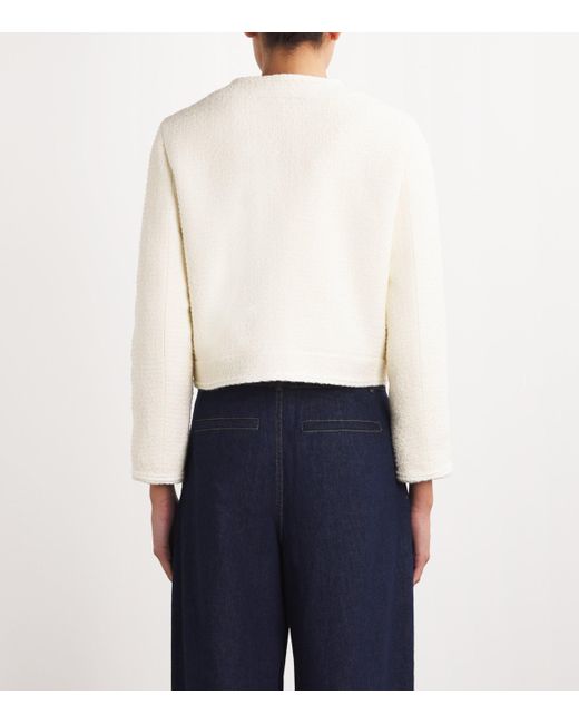 Maje Natural Tweed Button-Embellished Jacket