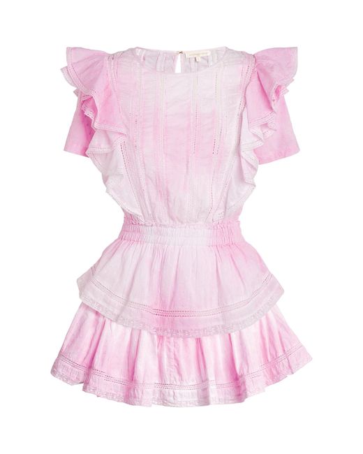 LoveShackFancy Cotton Natasha Mini Dress in Pink - Lyst