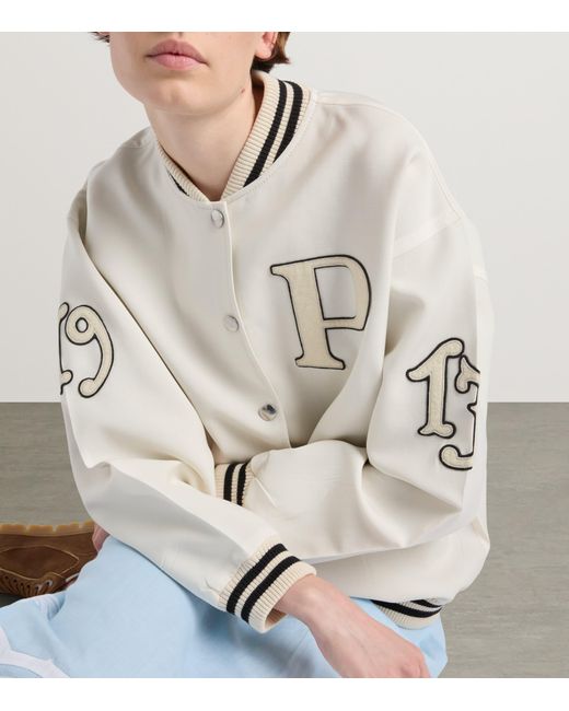 Prada White Mohair-Wool Bomber Jacket