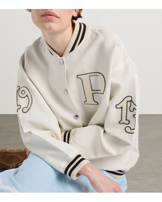Prada Natural Mohair-Wool Bomber Jacket