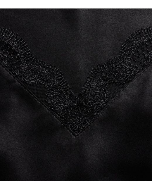 Simone Perele Black Silk-Blend Love Me Slip Dress