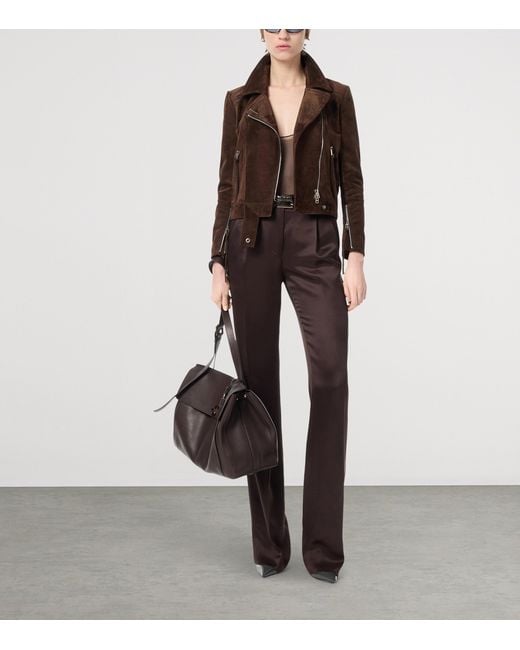 Tom Ford Brown Suede Biker Jacket