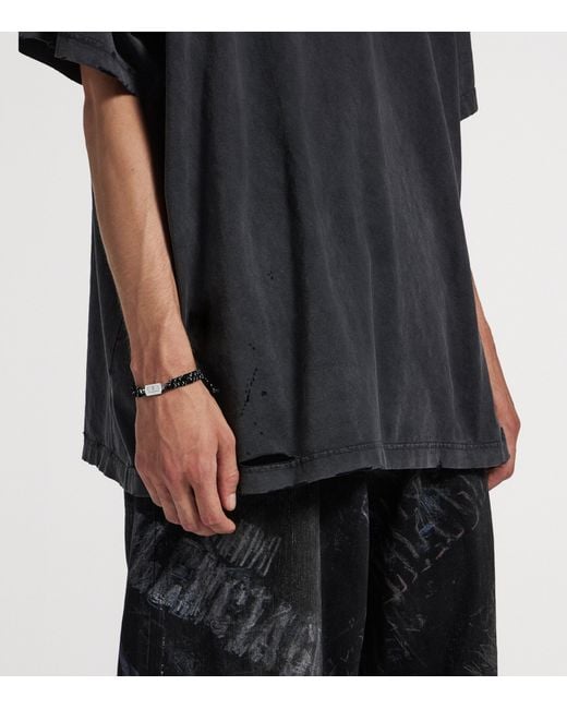 Balenciaga Black Saint-Germain Lace Bracelet for men