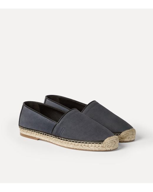 Brunello Cucinelli Blue Grained Calfskin Espadrilles