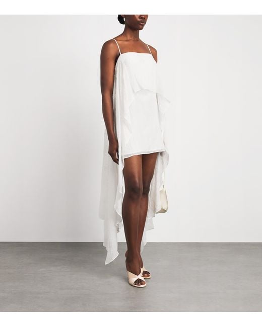 Staud White Embellished Valencia Mini Dress