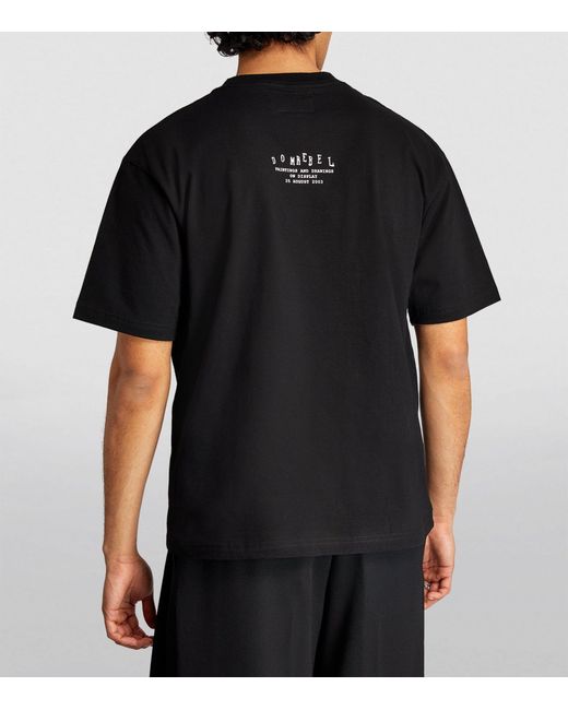 DOMREBEL Black Cotton Psycho Bear T-shirt for men