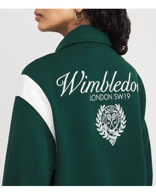 Polo Ralph Lauren Green Cotton-Blend Embroidered Bomber Jacket
