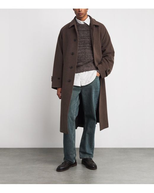 Oliver Spencer Gray Wool-Blend Stripe Burley Sweater for men