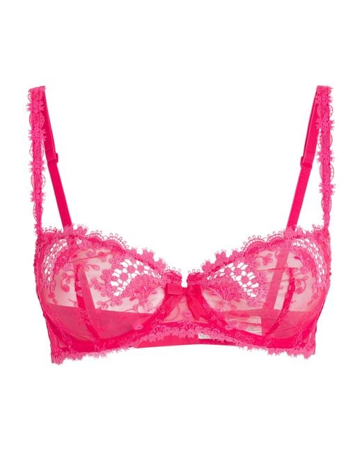 Simone Perele Pink Lace Wish Half-Cup Bra