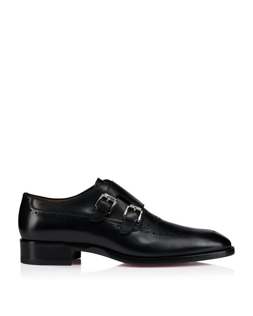 Christian Louboutin Black Sartok Leather Monk Shoes for men