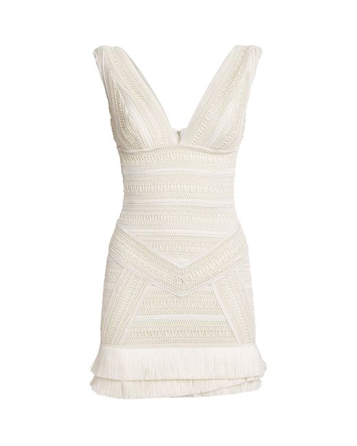 PATBO Natural Radiant Fringe Mini Dress