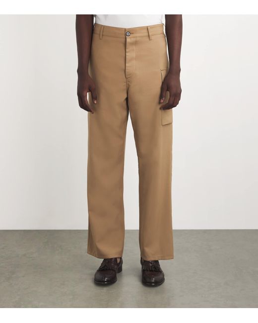 Marni Natural Virgin Wool Cargo Trousers for men