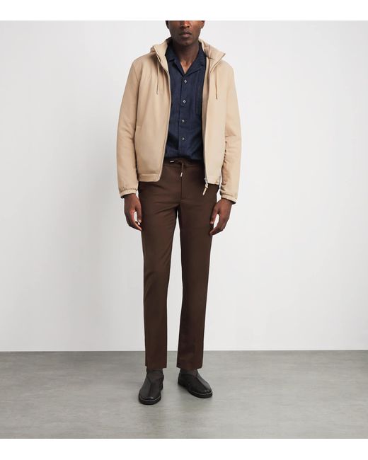 Sandro Natural Hooded Quilted Zip-Up Jacket for men