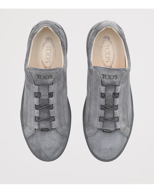 Tod's Gray Suede Allacciata Cassetta Sneakers for men