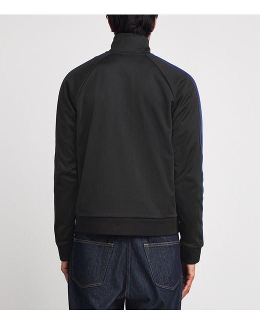 Fred Perry Black Contrast-Tape Track Jacket for men
