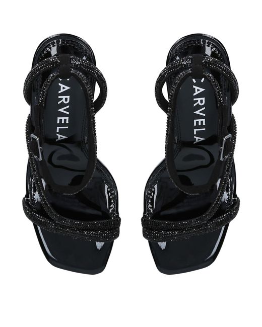 Carvela Kurt Geiger Black Crystal-embellished Paparazzi Sandals