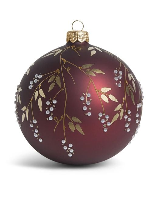 Harrods Red Faux Pearl Floral Bauble