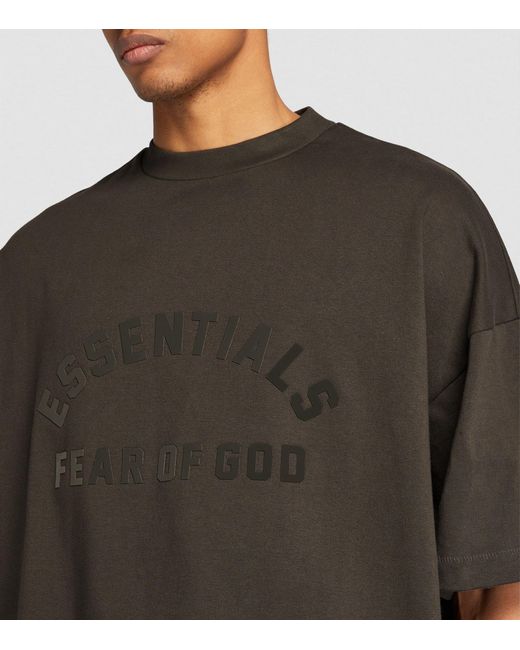 Fear Of God Green Cotton Logo T-shirt for men