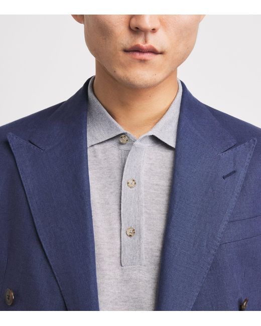 Boss Gray Virgin Wool Polo Shirt for men