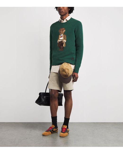Polo Ralph Lauren Wool-Cashmere Polo Bear Sweater in Green for Men | Lyst