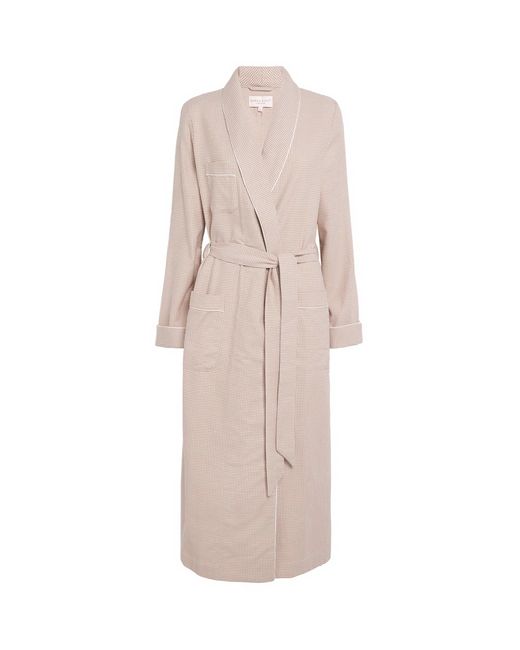 Derek Rose Natural Brushed Cotton Kelburn Robe