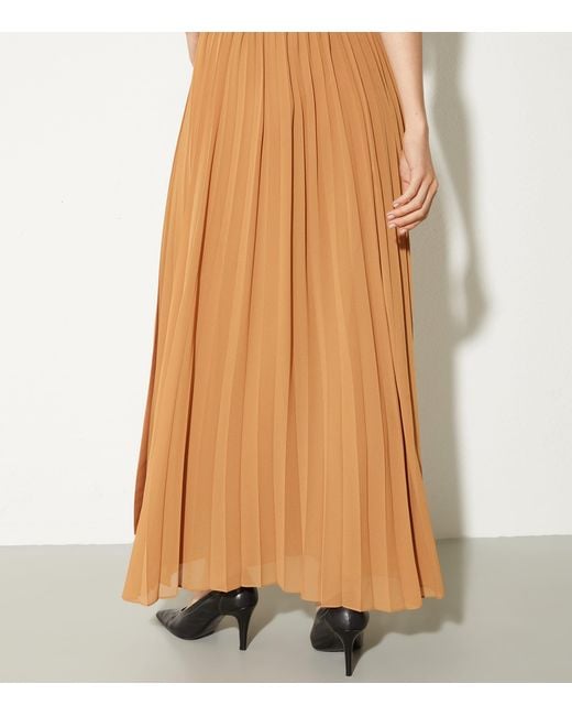 MAX&Co. Brown Jersey Pleated Maxi Skirt