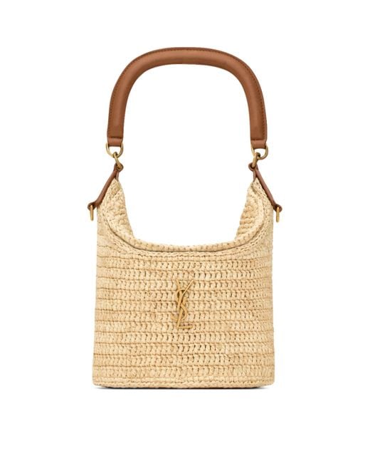 Saint Laurent Natural Raffia Gaby Bucket Bag