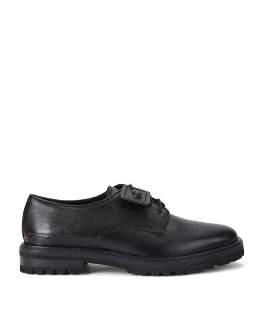 Kurt Geiger Black Leather Mercer Cleat Derby Shoes for men