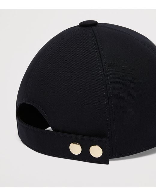 Max Mara Black Cotton Monogram Cap