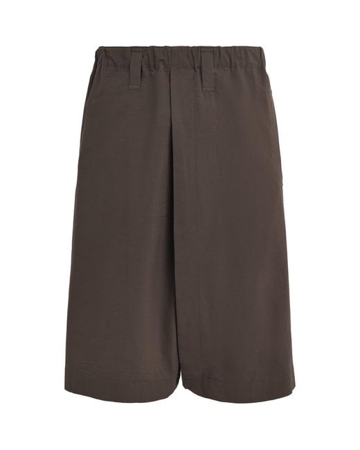 IM MEN Gray Wide-Leg Chino Shorts for men