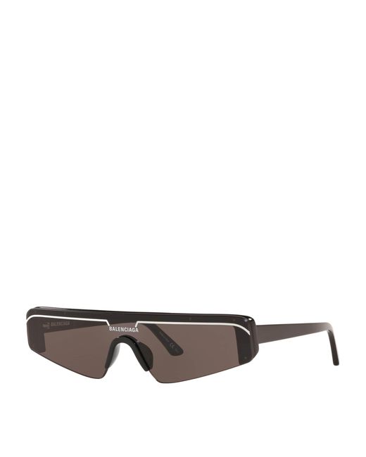 Balenciaga Black Ski Rectangle Sunglasses