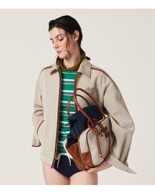 Miu Miu Natural Jacquard Canvas Jacket