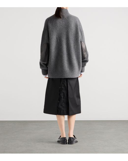 Prada Black Re-Nylon Flared Skirt