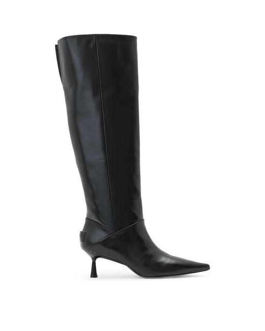 AllSaints Black Leather Odyssey Knee-High Boots