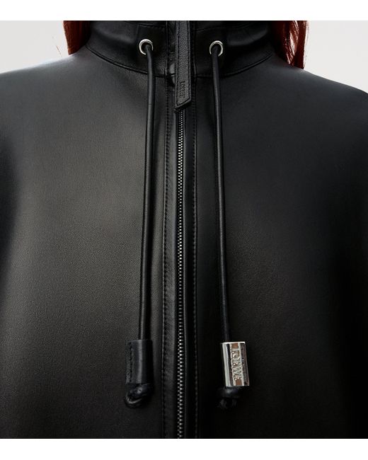 Loewe Black Leather Track Jacket for men