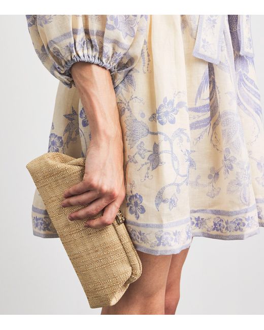 Zimmermann White Linen Indra Plunge Mini Dress