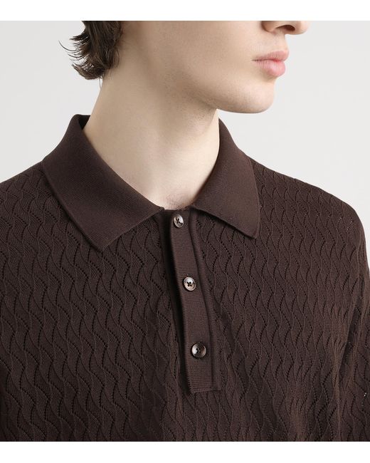 Dolce & Gabbana Brown Cotton Polo Shirt for men