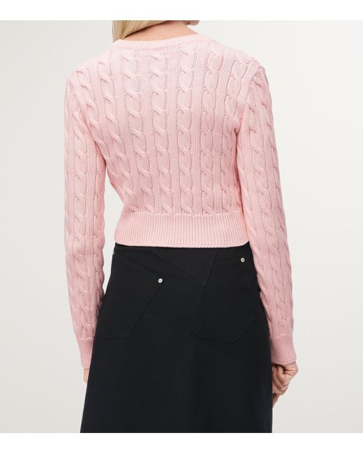 Loewe Pink Cotton Cable-Knit Sweater