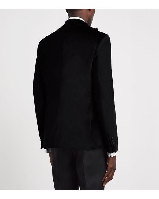 Pal Zileri Black Stretch-Cotton Double-Breasted Tuxedo Jacket for men