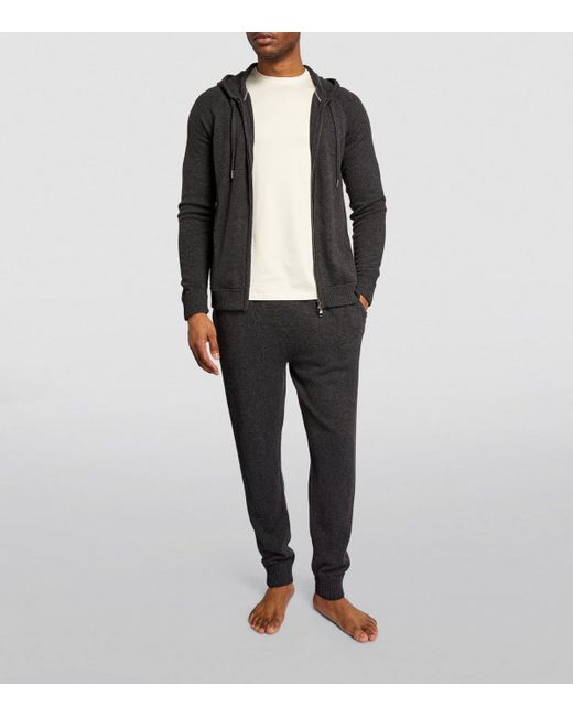 Derek Rose Black Cashmere Finley Sweatpants for men