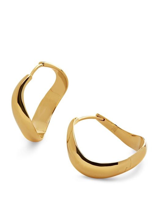 Monica Vinader Metallic Medium Vermeil Swirl Hoop Earrings