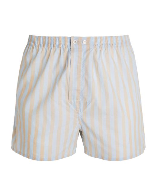 Derek Rose Gray Cotton Striped Boxer Shorts for men
