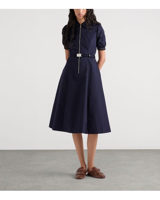 Prada Blue Poplin Shirt Midi Dress